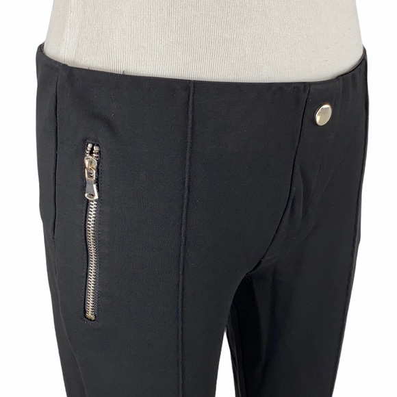 Zara Basic Black Zipper Detail Knit Leggings - Picture 4 of 16